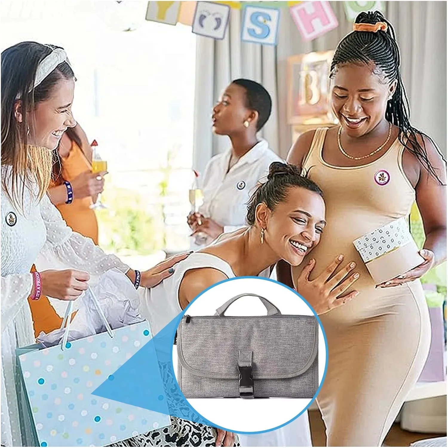 , Gray Kit, Gift Waterproof Shower Pad, Changing Baby Diaper Limited quantity Changing Travel Curated collection Portable