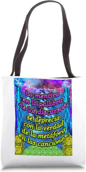 02 Sorrowful Metaphor; design with poem or quote pattern Tote Bag