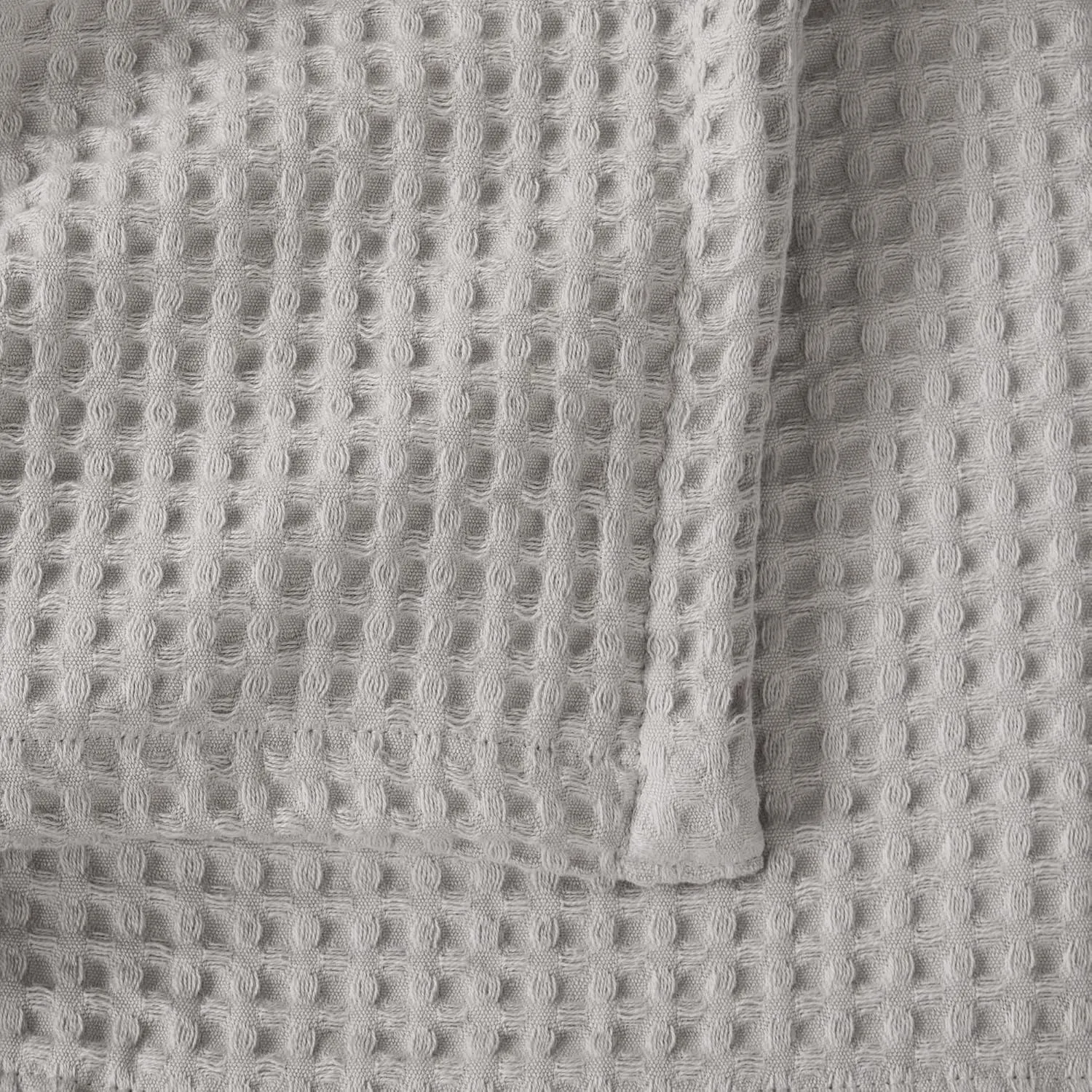100% Cotton Waffle Weave Bed Blanket | Soft, Breathable, and Lightweight Blanket for All-Season | Perfect for Layering | Brielle Collection (Full/Queen, Light Grey)