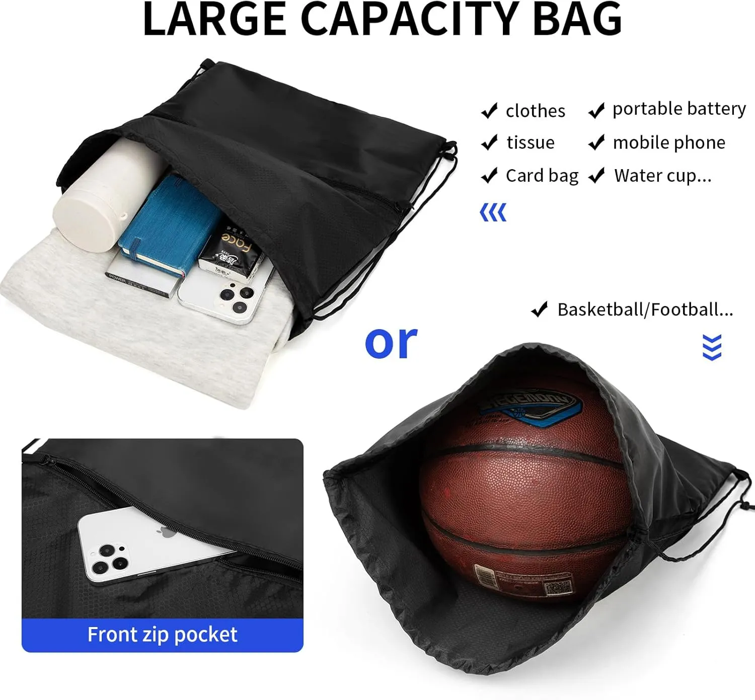 10pcs Drawstring Backpack String Bag: Gym Drawstring Bag for Men Bulk