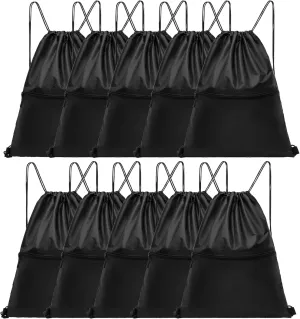 10pcs Drawstring Backpack String Bag: Gym Drawstring Bag for Men Bulk