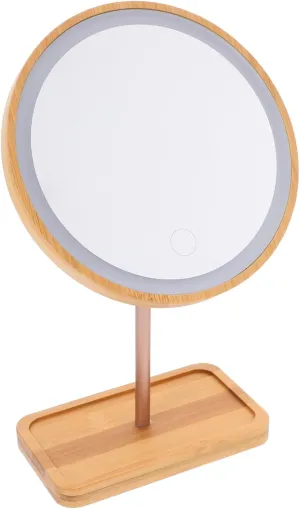 1Pc Lighted Vanity Makeup Mirror Desktop Cosmetic Mirror with USB Power Supply Space Saving Design for Dressing Tables and Bathrooms LED Brightness for Makeup