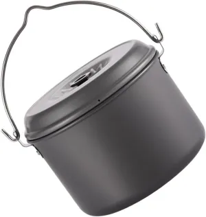 1Pc Portable Camping Pot Capacity Cookware for Outdoor Cooking Durable Design with Riveted Handles for Hiking and Picnic