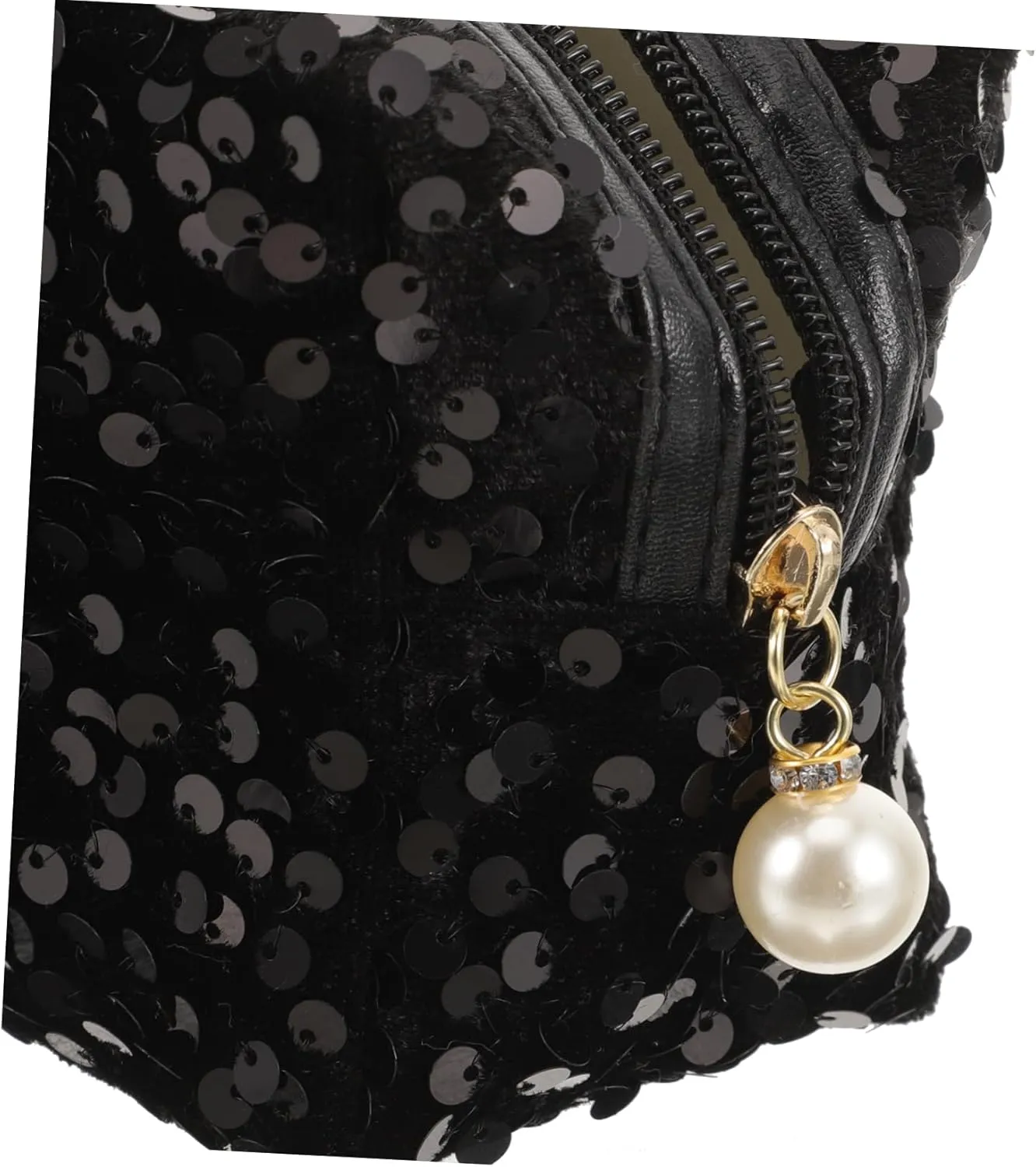 1pc Sequin Cosmetic Bag Large Capacity Travel Cosmetic Bag Black Pencil Pouch Cosmetic Organizer Bag Creative Pencil Pouch Sequin Zipper Bag Sequin Bag Storage Bag Makeup Handbag