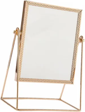 1Pc Square Flower Lace Decorative Desktop Makeup Mirror Premium Cosmetic Mirror for Home Decor Reflection Color Present for Friends and Family