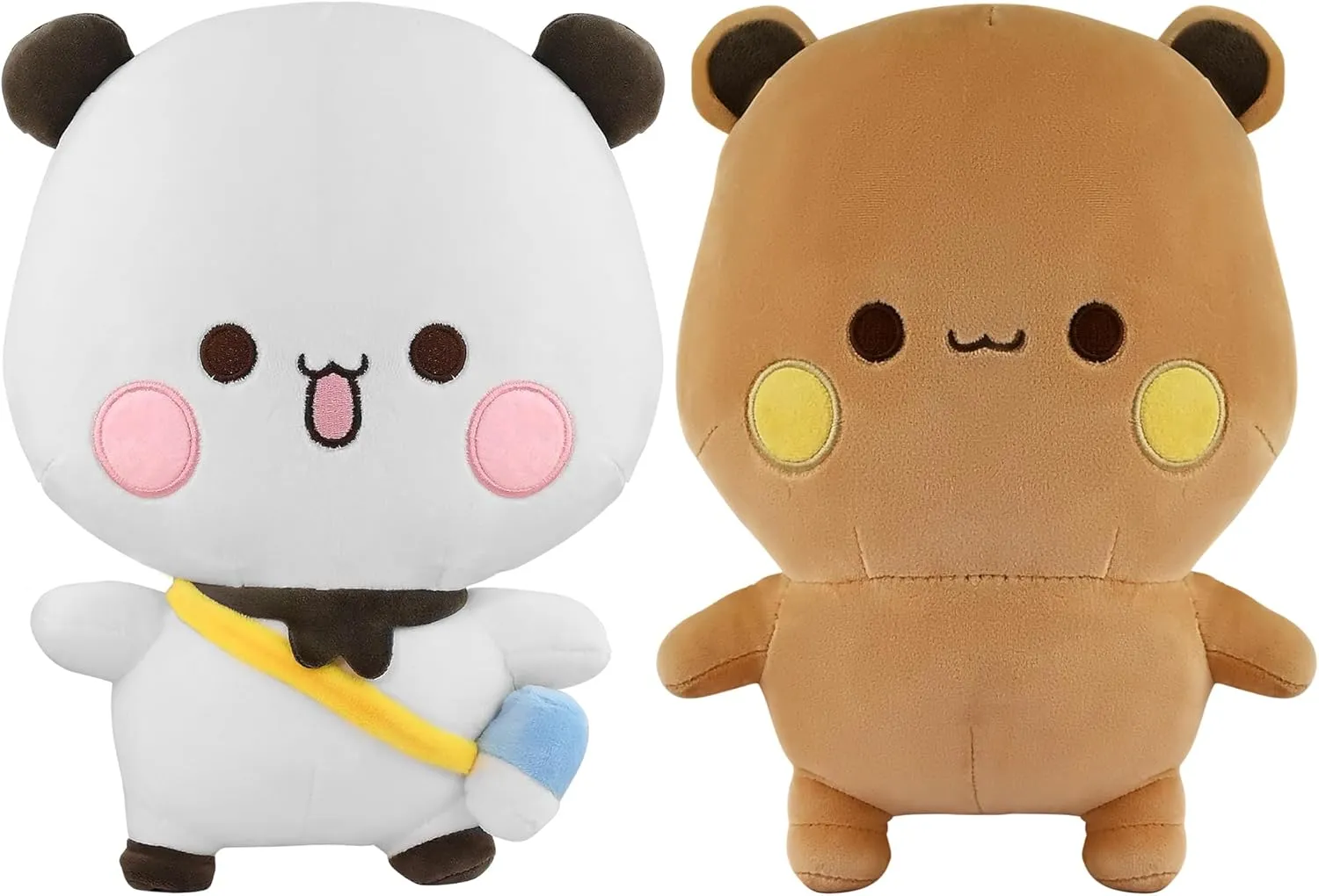 2 Pack White Bear and Brown Bear Plush Cute Panda Stuffed Animals for Girlfriends and Kids