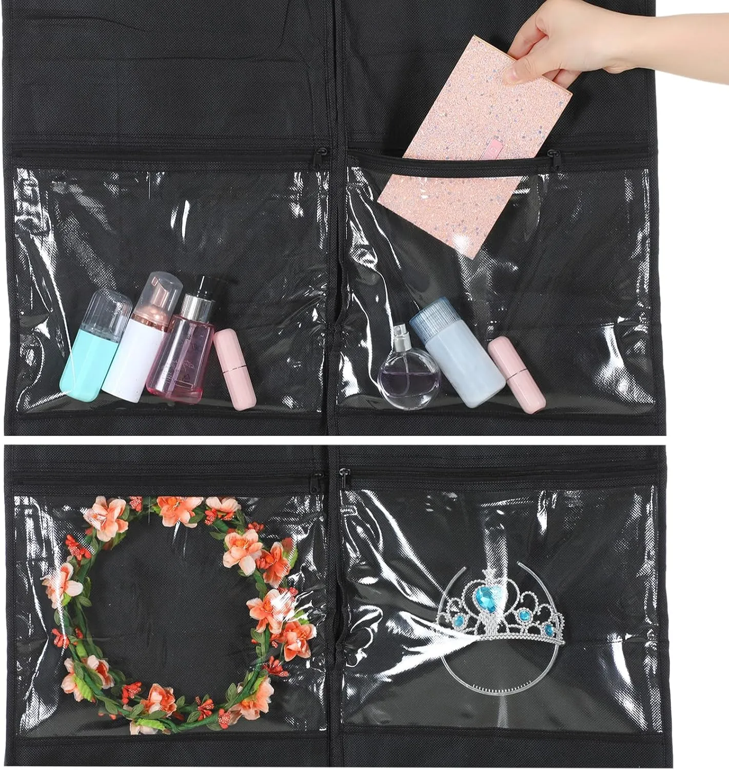 2 Packs 70" Wedding Dress Garment Bag with 8" Wedding Garment Gusseted Tote Bag for Storage and Travel Prom