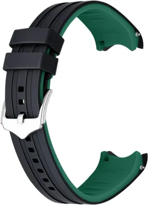 20mm 22mm Silicone Universal Watch Band Curved End Two Colors Black White Green Blue Orange Red Gray Rubber Quick Release Watch Strap for Men Women