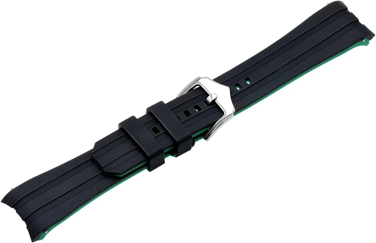 20mm 22mm Silicone Universal Watch Band Curved End Two Colors Black White Green Blue Orange Red Gray Rubber Quick Release Watch Strap for Men Women