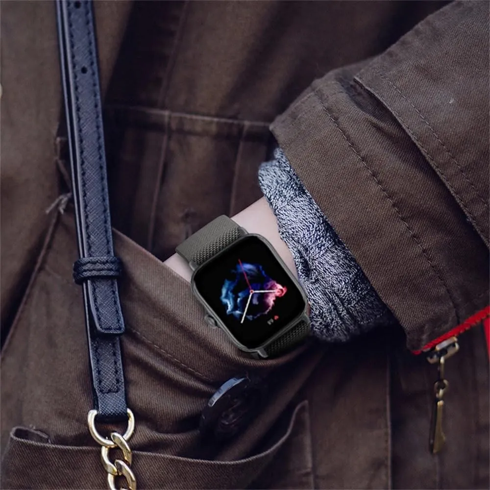 20mm/22mm band For Amazfit GTS 4/2/2e/3/GTS2 Mini/GTR/4/3/Pro/GTR2/42mm/ Nylon Elastic Watch Bracelet For Amazfit bip strap