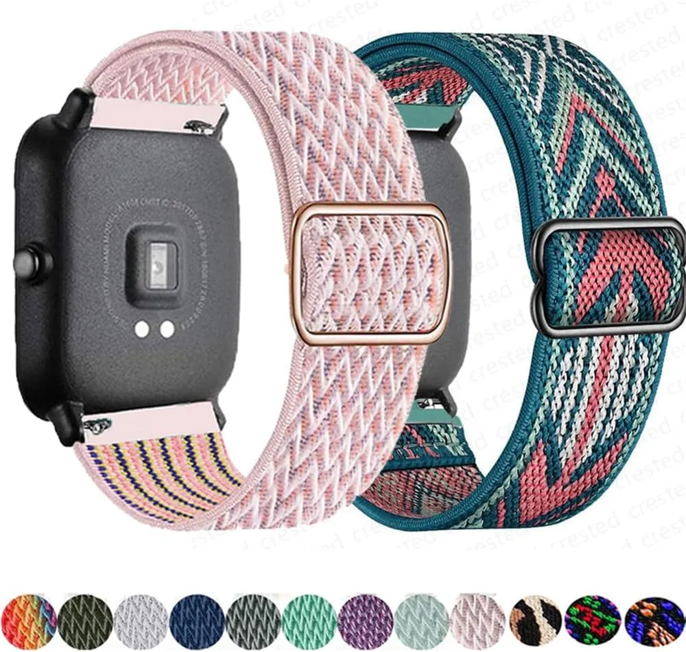 20mm/22mm band For Amazfit GTS 4/2/2e/3/GTS2 Mini/GTR/4/3/Pro/GTR2/42mm/ Nylon Elastic Watch Bracelet For Amazfit bip strap