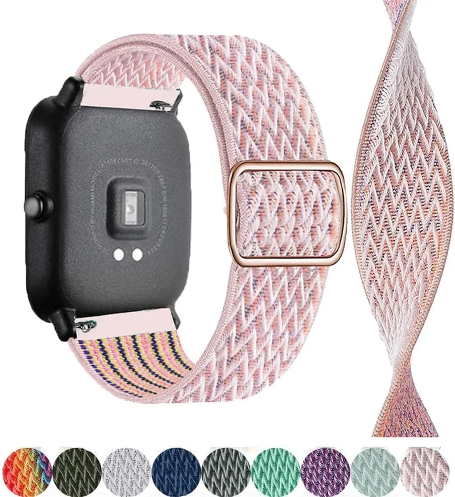 20mm/22mm band For Amazfit GTS 4/2/2e/3/GTS2 Mini/GTR/4/3/Pro/GTR2/42mm/ Nylon Elastic Watch Bracelet For Amazfit bip strap