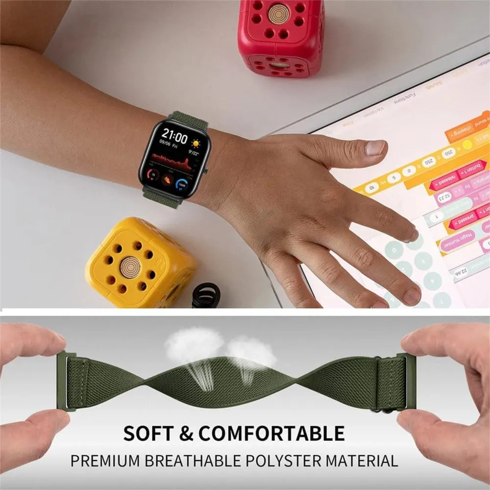 20mm/22mm band For Amazfit GTS 4/2/2e/3/GTS2 Mini/GTR/4/3/Pro/GTR2/42mm/ Nylon Elastic Watch Bracelet For Amazfit bip strap