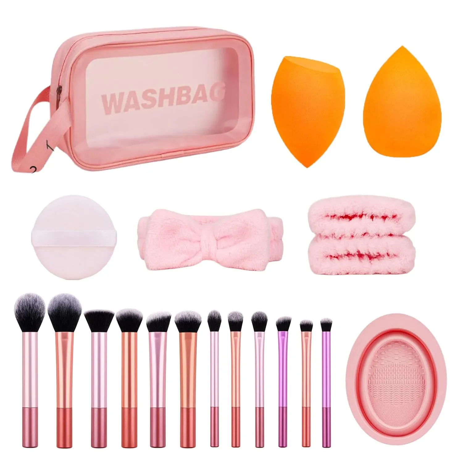 20x Makeup Brushes Set With Silicone Bowls Headband Cosmetic Brush Full Face Make Up Brush Eyeshadow Brush Powder Brush