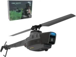 2.4G RC Helicopter with 1080P Camera, C128 4CH Single-Rotor Brushless Remote Control Helicopter with 6-Axis Gyro One Key Take Off/Landing Optical Flow Positioning