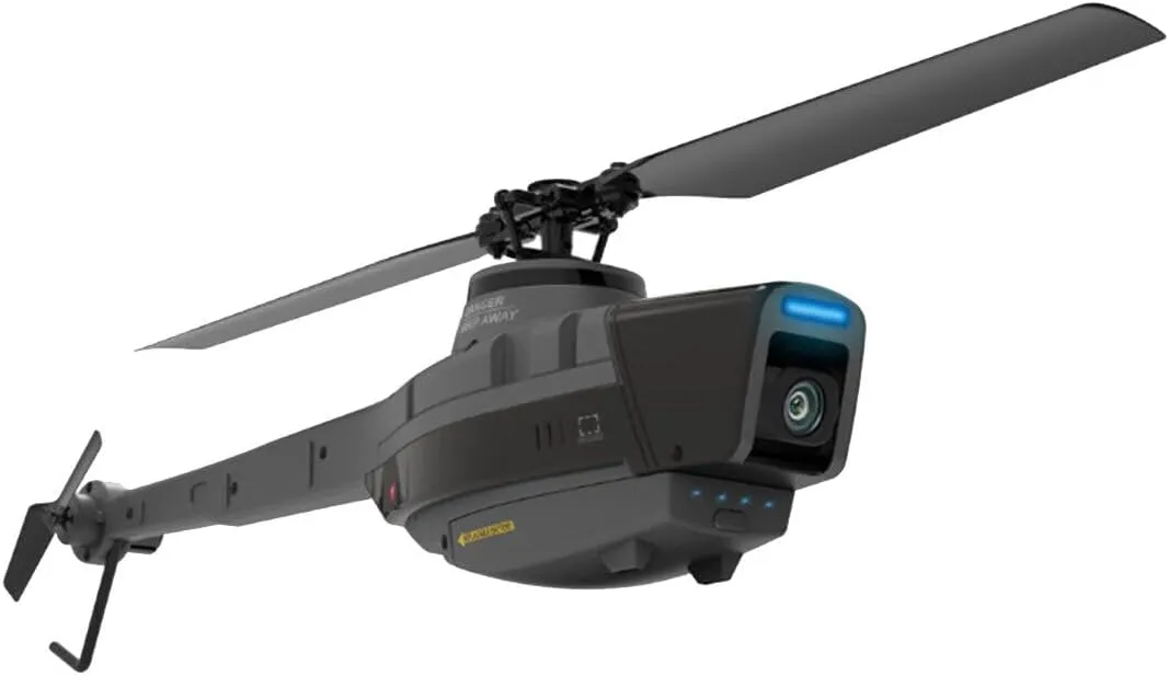 2.4G RC Helicopter with 1080P Camera, C128 4CH Single-Rotor Brushless Remote Control Helicopter with 6-Axis Gyro One Key Take Off/Landing Optical Flow Positioning