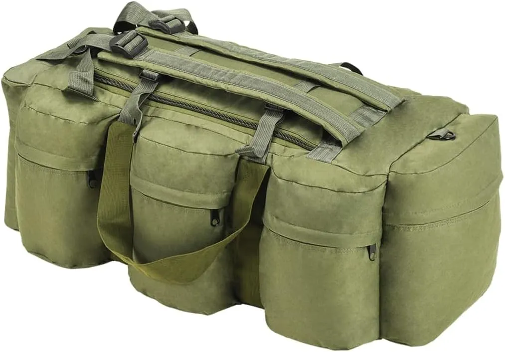 3-in-1 Army-Style Duffel Bag 23.8 gal Olive Green-694