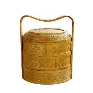 3-Tier Handwoven Bamboo Basket - Versatile Organizer