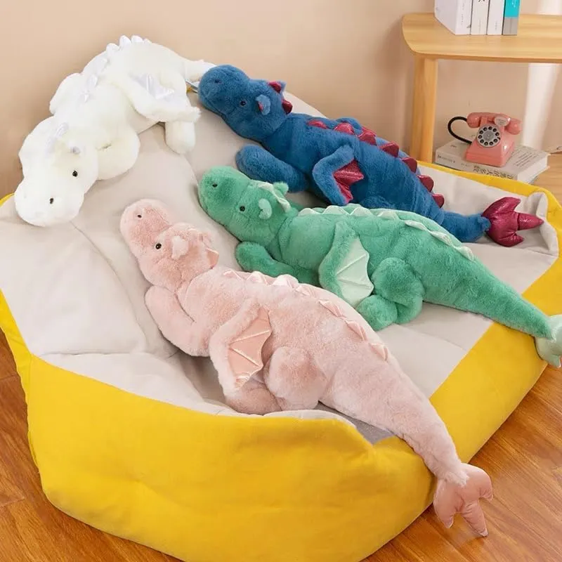 35.4" Pink Dragon Stuffed Animal, Medium Soft Dinosaur Plush for Kids and Adults, Sturdy Fluffy Plushie Pillow