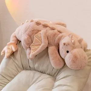 35.4" Pink Dragon Stuffed Animal, Medium Soft Dinosaur Plush for Kids and Adults, Sturdy Fluffy Plushie Pillow