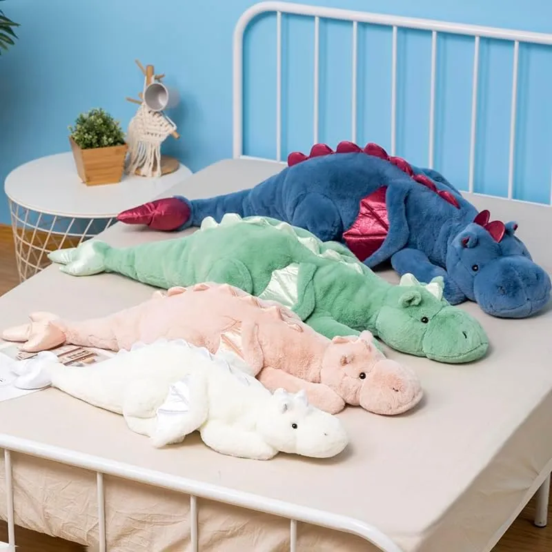 35.4" Pink Dragon Stuffed Animal, Medium Soft Dinosaur Plush for Kids and Adults, Sturdy Fluffy Plushie Pillow
