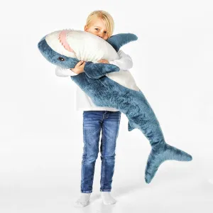 39.3-Inch SharkPlush Toy Giant SharkStuffed Animal Soft SharkPillow Cushion Shark Plush Pillow Chubby Stuffed Shark Toy Bedtime Gift Throw Pillow for Home Room Décor Kids