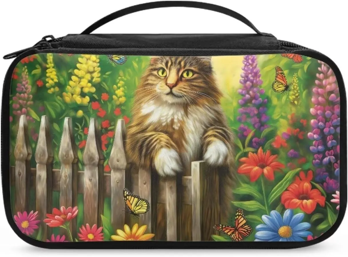 3D Cat Travel Toiletry Bag Womens Makeup Travel Bag Lightweight Skin Care Bag Large Capacity Travel Cosmetic Bag Organizer Multifunction Toiletries Storage Pouch Birthday Gifts for Women