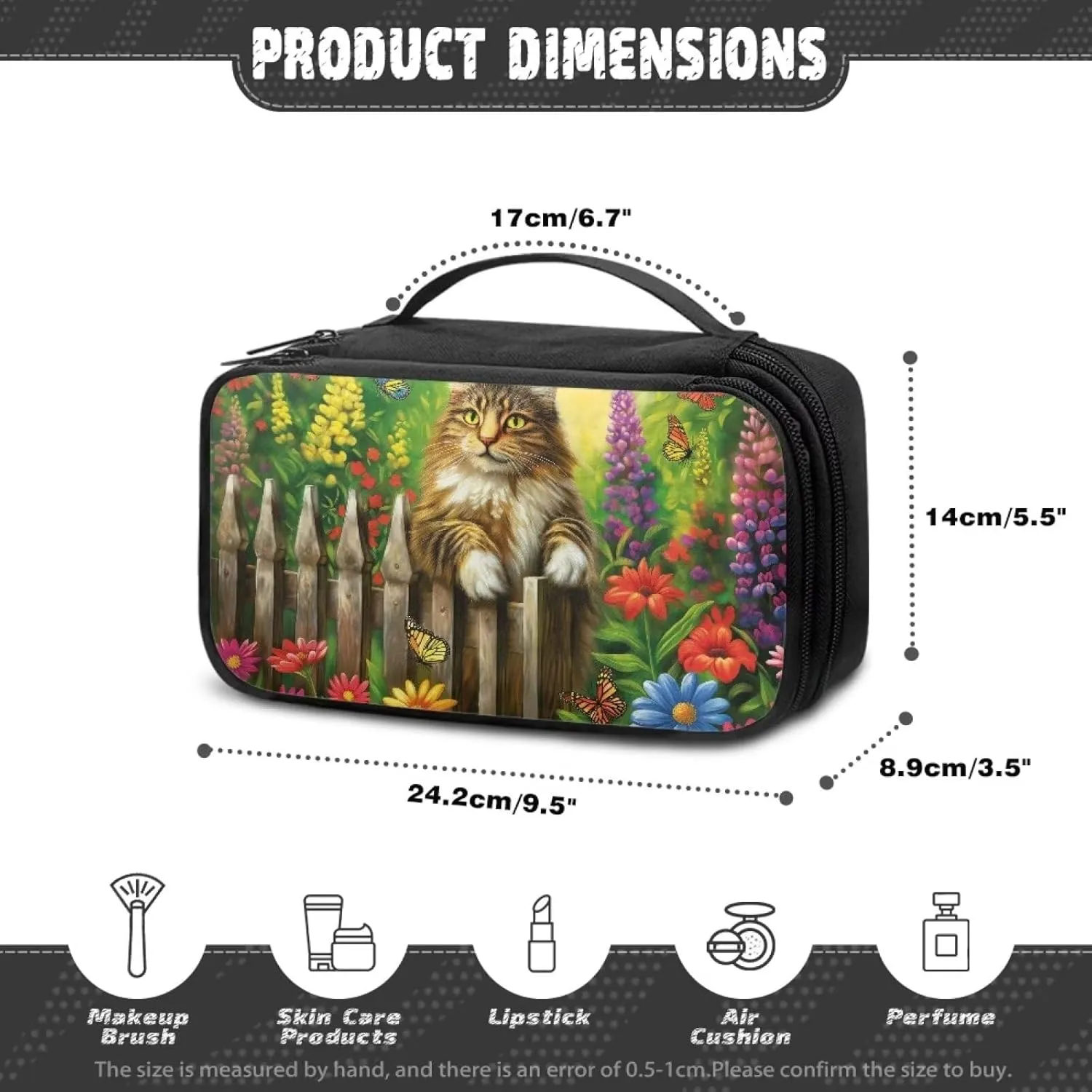 3D Cat Travel Toiletry Bag Womens Makeup Travel Bag Lightweight Skin Care Bag Large Capacity Travel Cosmetic Bag Organizer Multifunction Toiletries Storage Pouch Birthday Gifts for Women