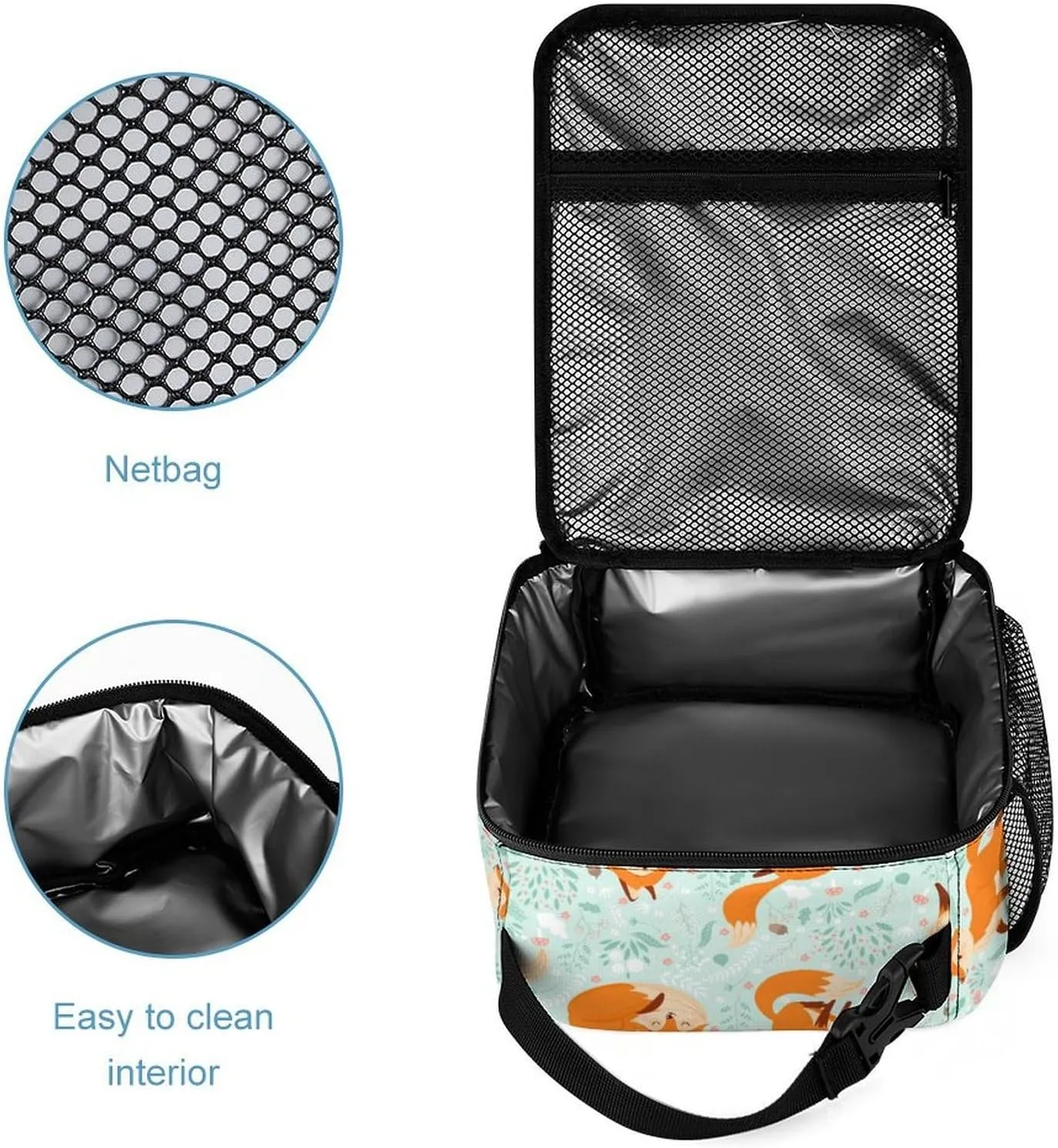 3pcs Cartoon Jungle Fox Backpack Set, Multi-functional Laptop Bag 17in Water Resistant Travel Daypack, Large Capacity Double Shoulder Backpack With Lunch Bag (Cartoon Jungle Fox