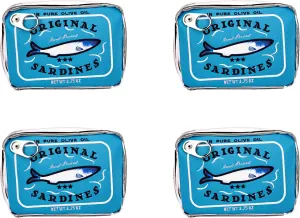 4 PCS Canned Sardines Makeup Bag, Canned Sardines Style Toiletry Bag Cute Travel Bag Creative Cute Makeup Bag Aesthetic Toiletry Bag For Women