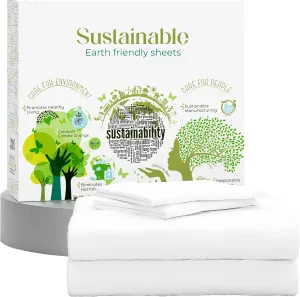400 Thread Count Twin White Sheets, Hotel Luxury Back to School College Essentials Sheet Set, 100% Cotton Deep Pockets Percale Sheets for Twin Size Bed, Cool & Crisp, Easy Fit