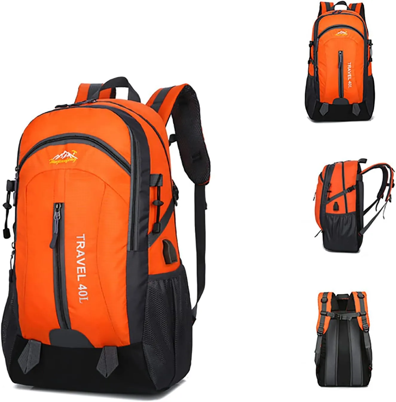 40L Outdoor Climbing Bag Lightweight Portable Backpack for Travel Hiking Mountaineering Skiing Daypack(Orange)
