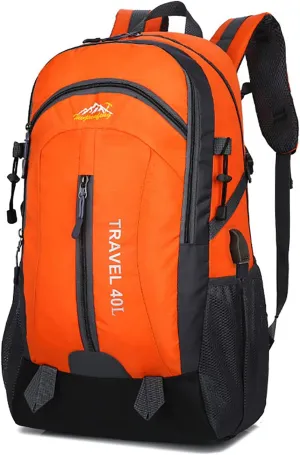 40L Outdoor Climbing Bag Lightweight Portable Backpack for Travel Hiking Mountaineering Skiing Daypack(Orange)