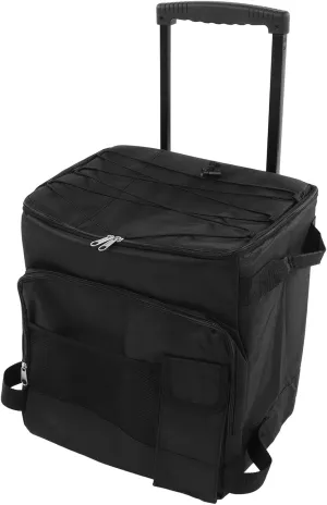 43L Rolling Cooler Dual Zipper Waterproof Portable Insulated Wheeled Cooling Bag with Handle, Large Capacity for Picnic Camping, Oxford Cloth Material, Leakproof Design