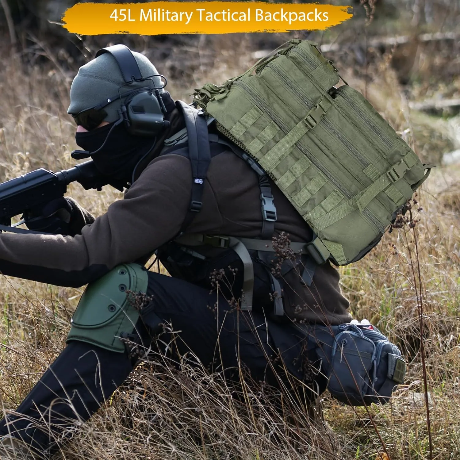 45L Military Tactical Backpack Large 3 Day Assault Pack Army Bug Out Bag Rucksack Backpack Molle Bag Backpacks