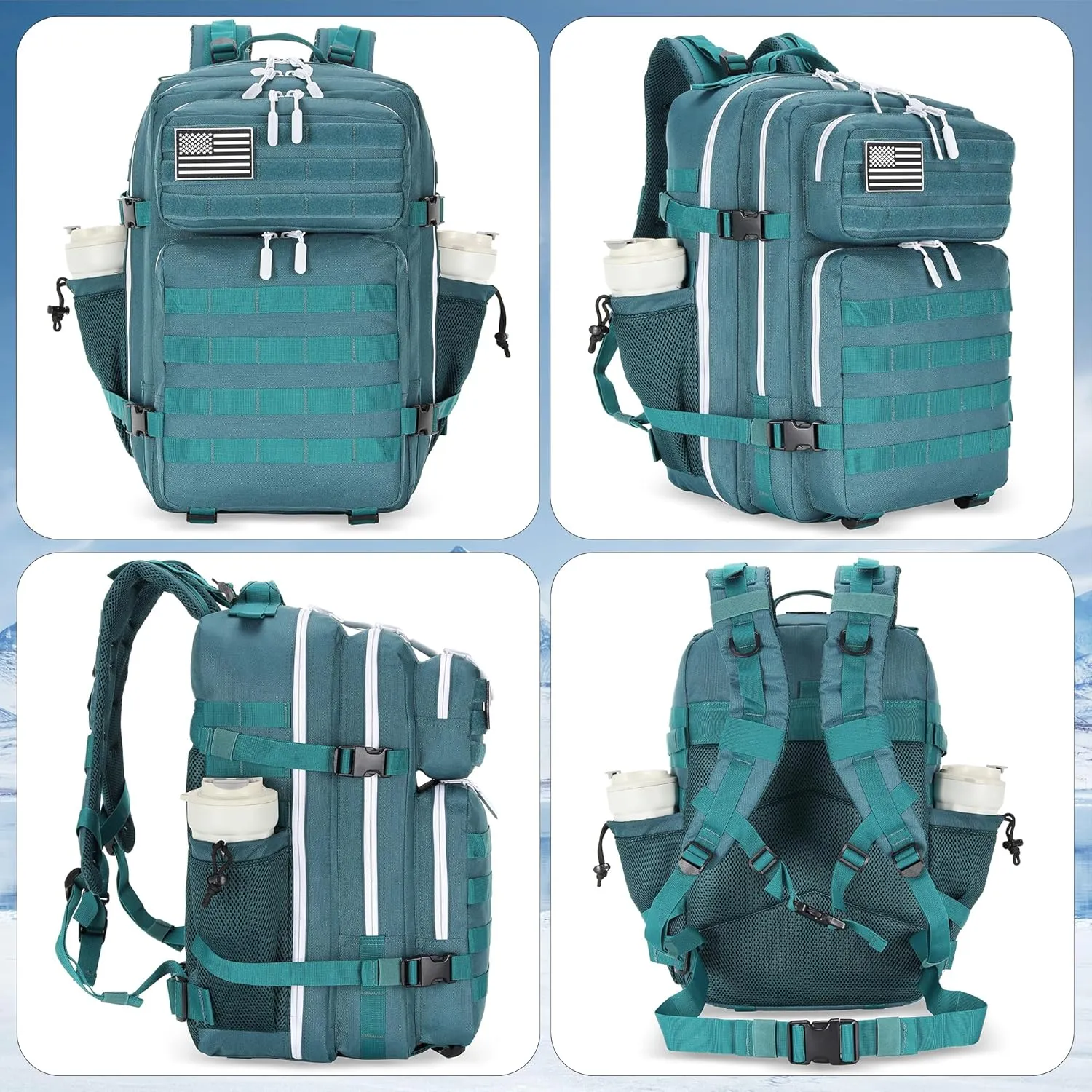 45L Tactical Assault Backpack 3 day assault pack with Molle Waterproof backpack Rucksack for Tactical Backpacks (Blackish Green)
