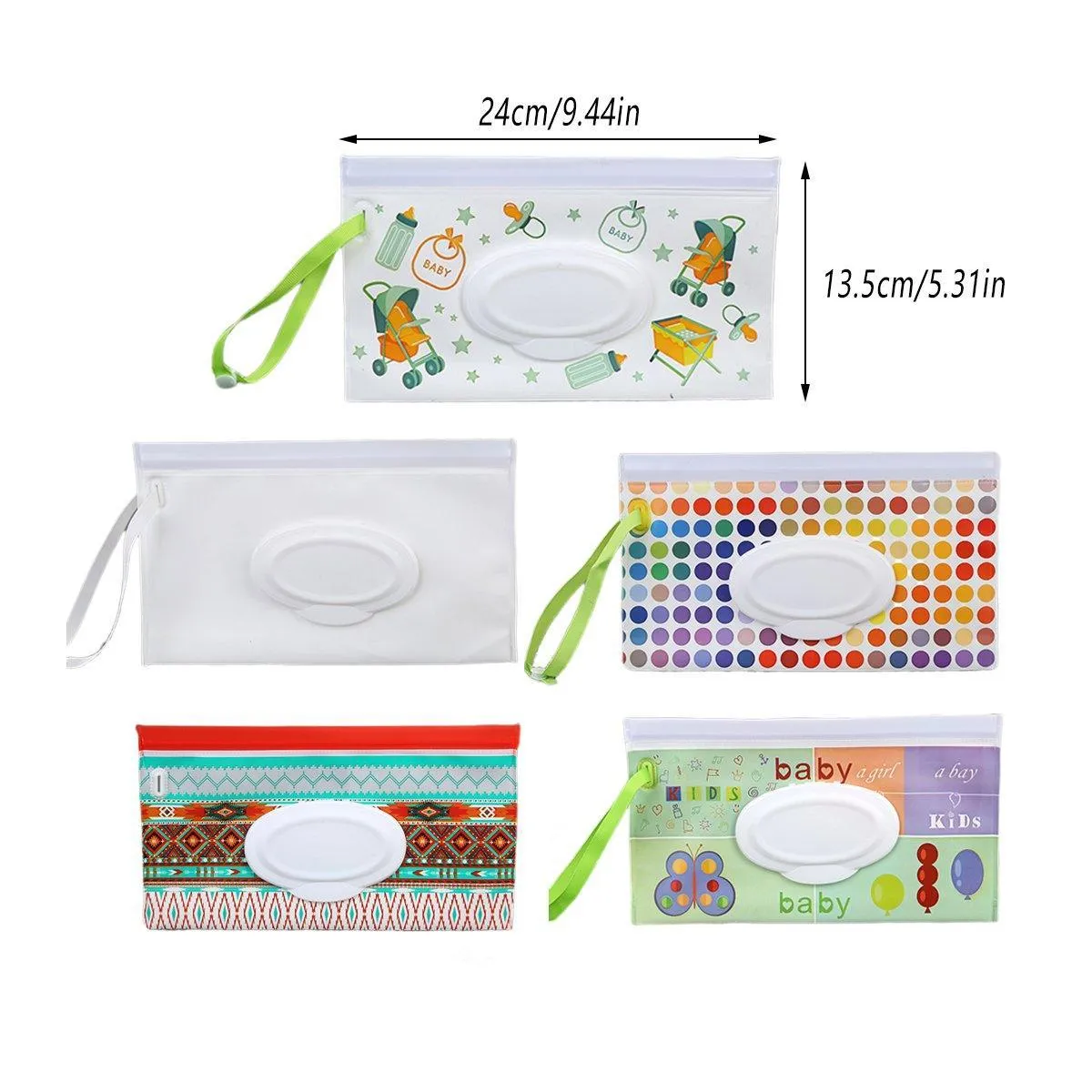 5PCS Dispenser Travel Wet Wipe Bag Pouch Baby Care Portable Tissue Case Holder