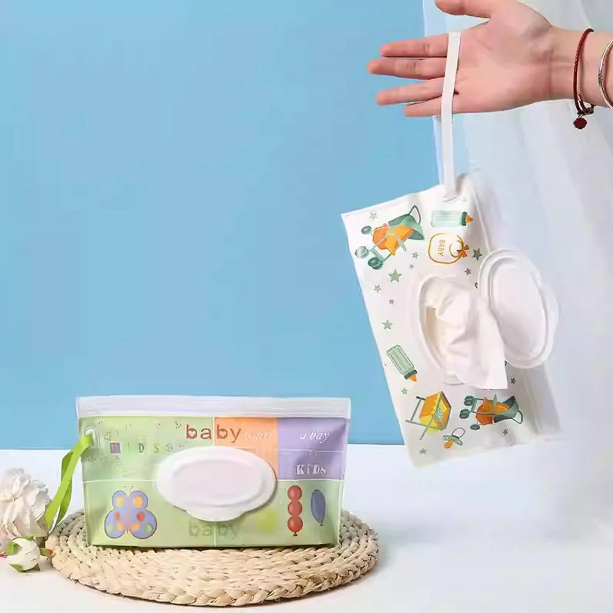 5PCS Dispenser Travel Wet Wipe Bag Pouch Baby Care Portable Tissue Case Holder
