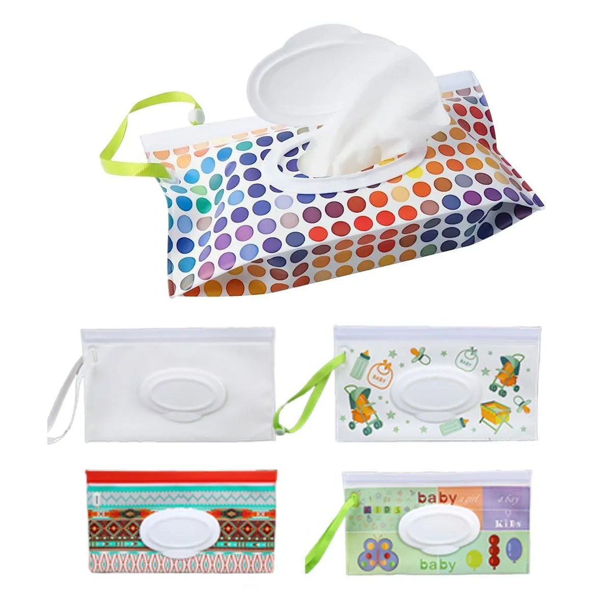 5PCS Dispenser Travel Wet Wipe Bag Pouch Baby Care Portable Tissue Case Holder