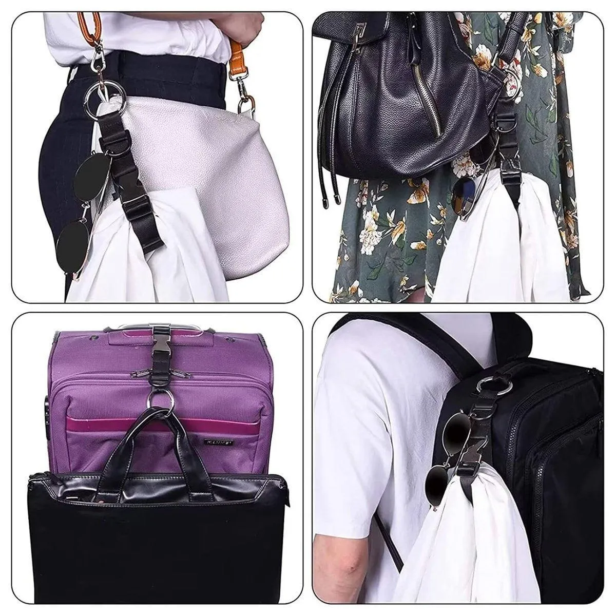 5PCS Luggage Anti Theft Multi-role Metal Buckle Hook Load Bearing Suitcase Strap