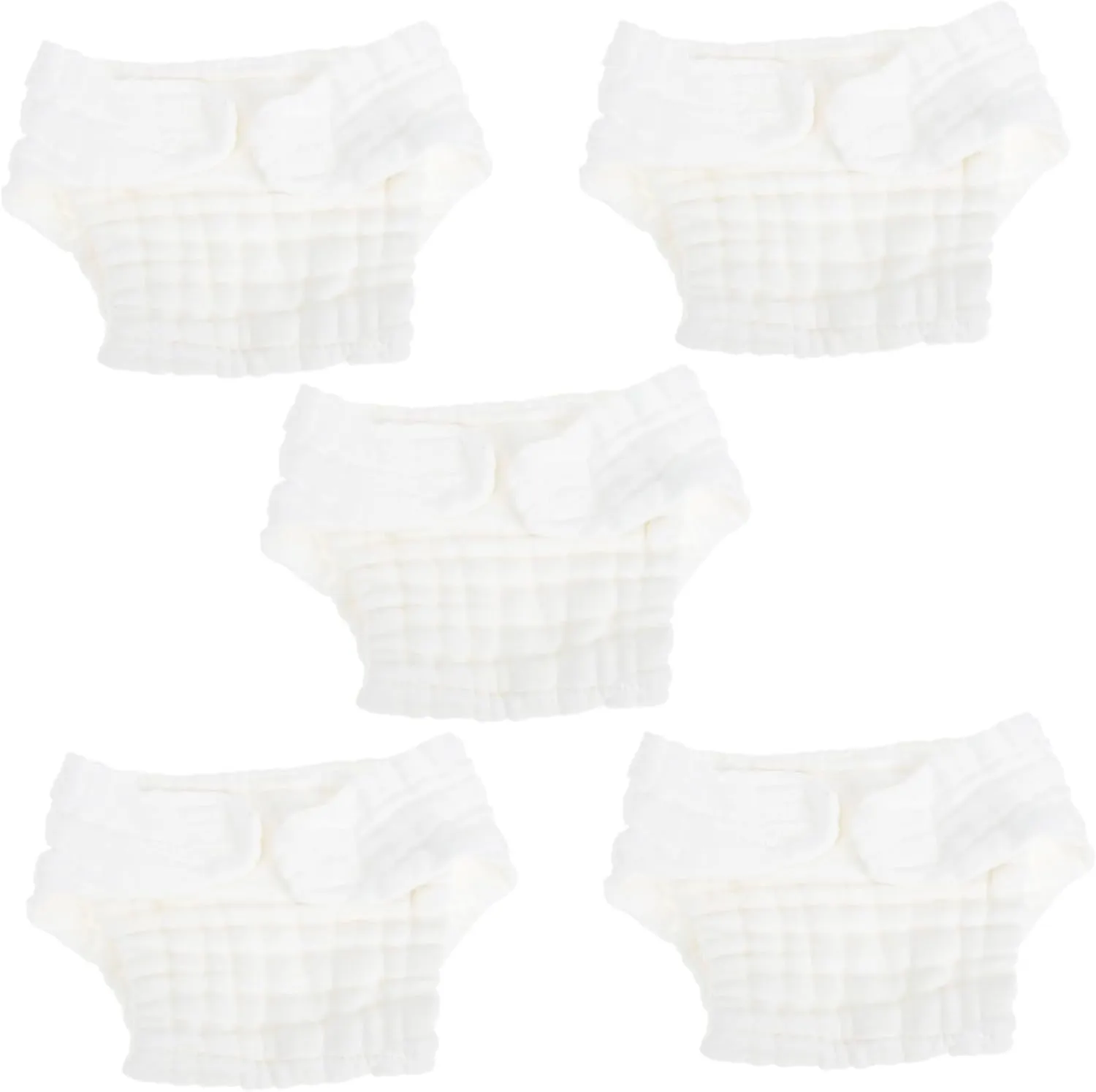 5pcs Newborn Diaper Cloth Newborn Reusable Baby Diapers Leakproof Breathable Washable for Night
