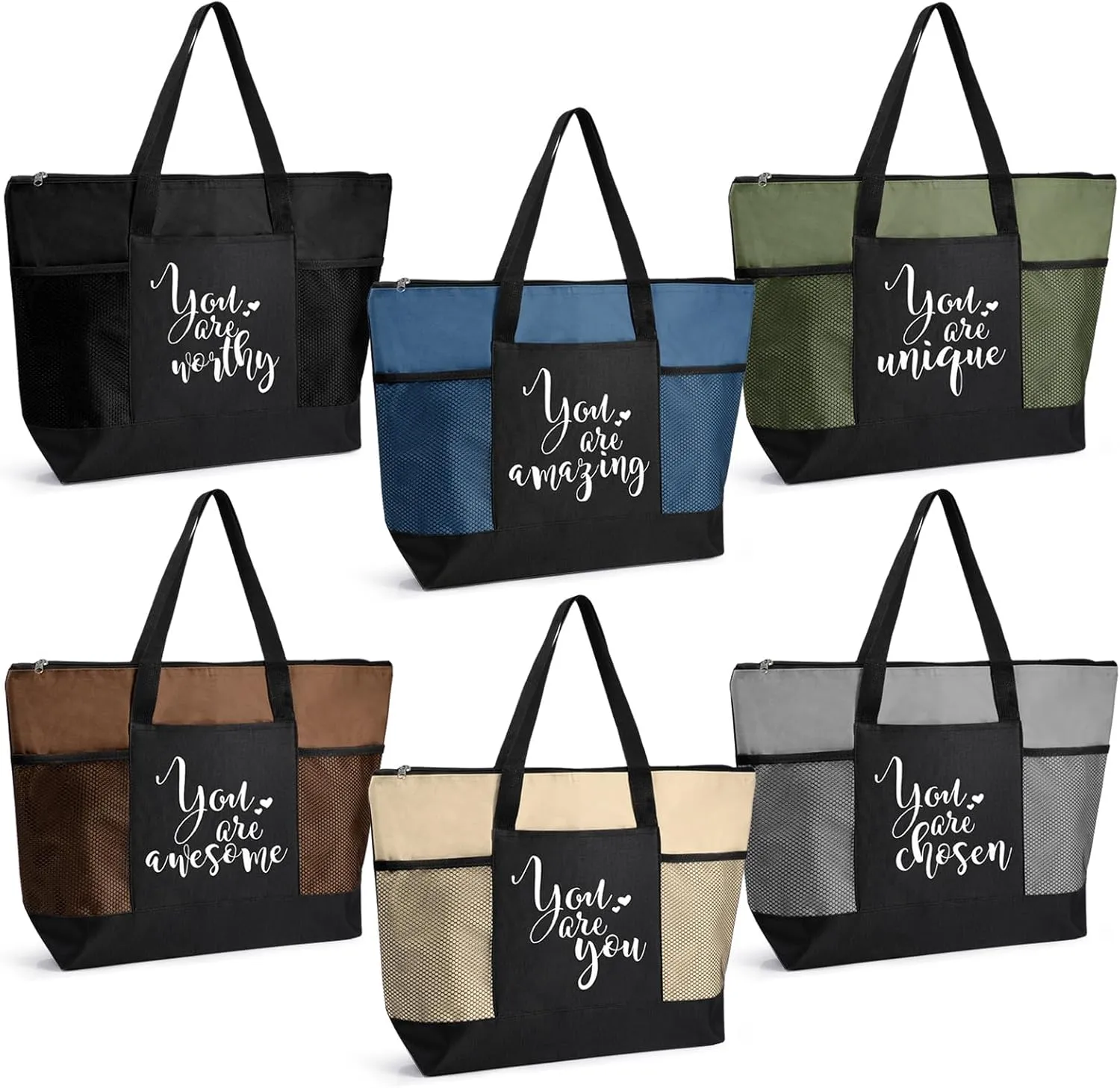 6Pcs Thank You Tote Bags Bulk Employee Appreciation Gifts for Women Team Social Worker Nurse Teacher Medical Assistant