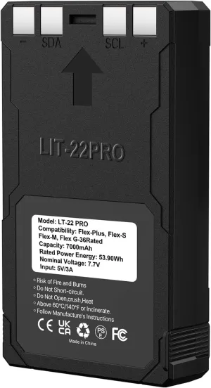 7000mAh Battery Pack Compatible with Trail Camera, Rechargeable LIT-22 Hunting Trail Camera Replacement Battery for Flex-M, Flex G-36, Flex-Plus, Flex-S