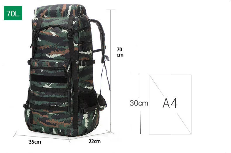 70L Oxford Cloth Shiralee Hiking Backpack