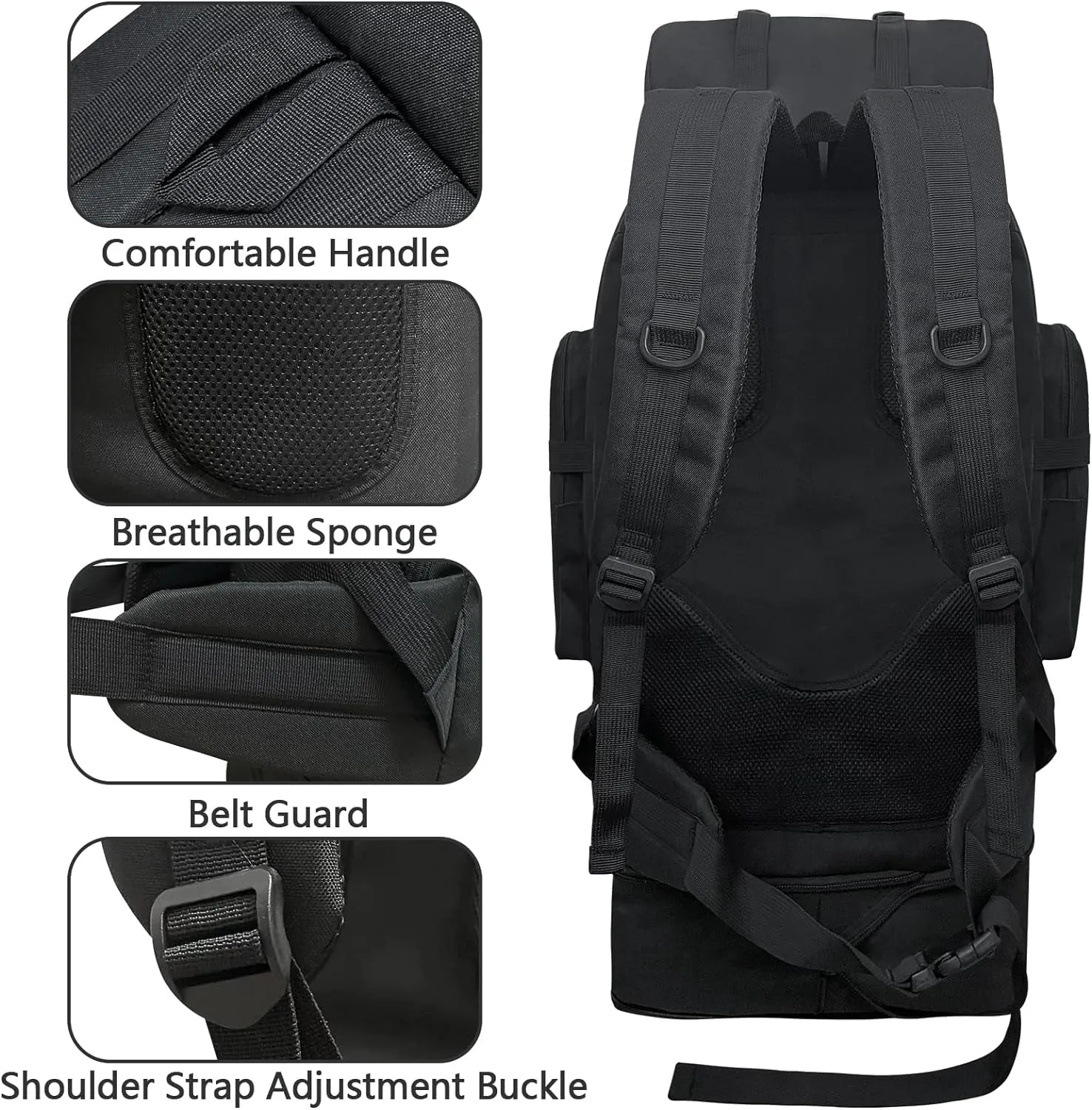 80L 100 Liters Camping Hiking Military Tactical Backpack,Water Resistant Large Travel Daypacks Outdoor MOLLE Rucksack