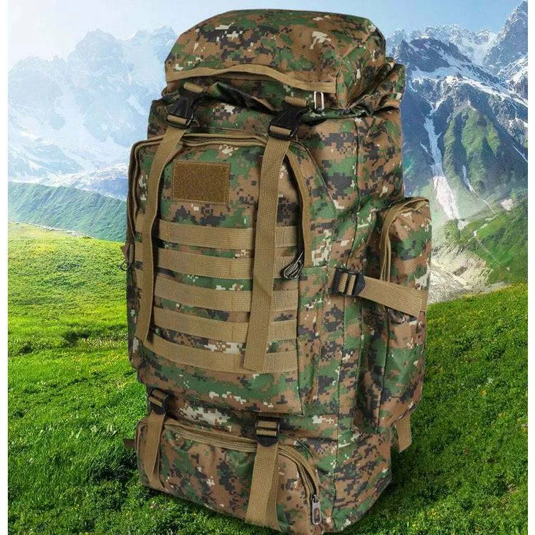 80L Military Tactical Backpack Rucksack Hiking Camping Outdoor Trekking Army Bag