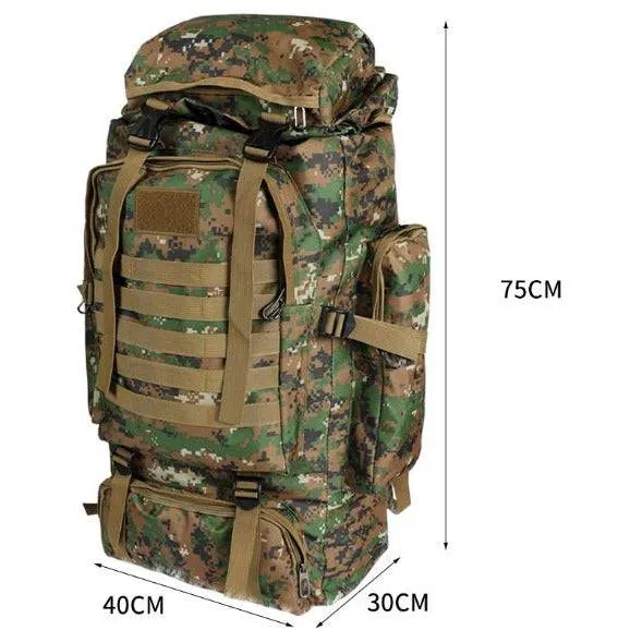 80L Military Tactical Backpack Rucksack Hiking Camping Outdoor Trekking Army Bag