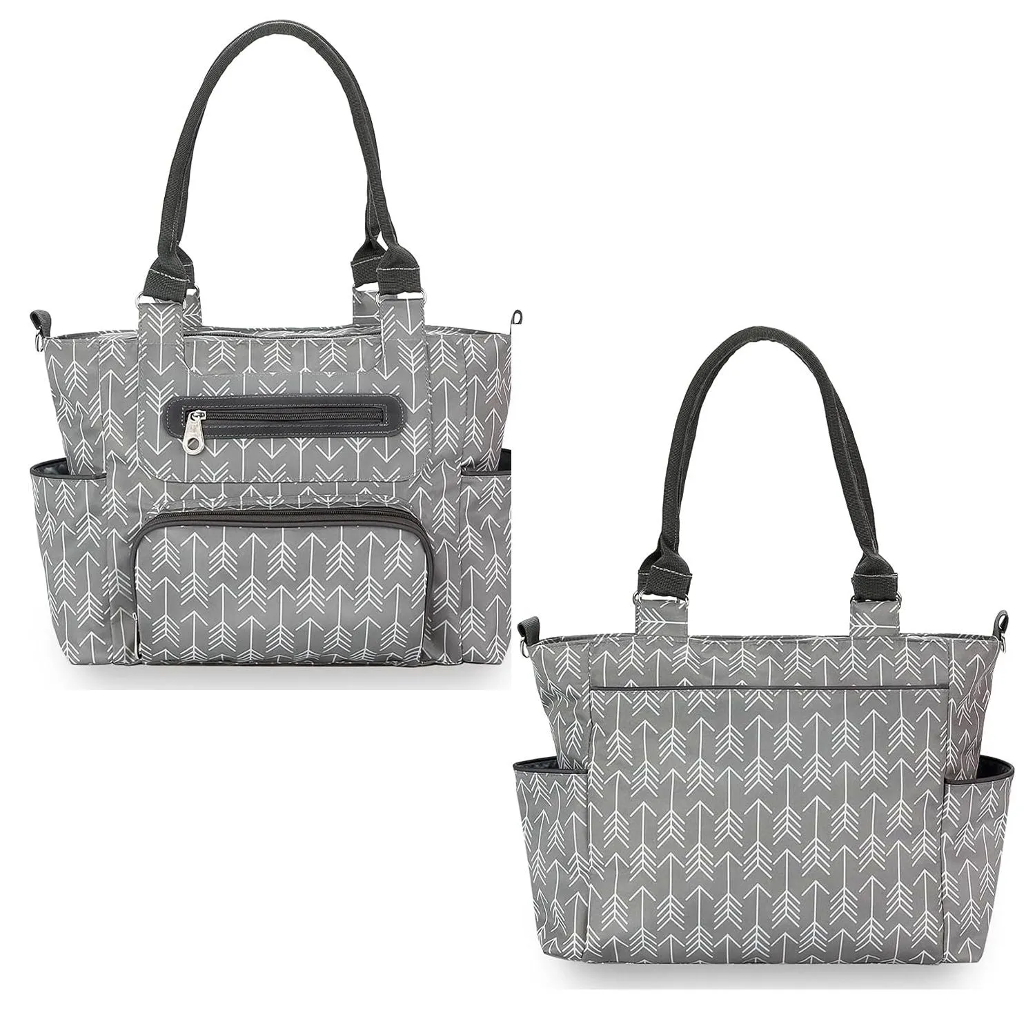 8Pcs Baby Nappy Diaper Bags Set - Bottle Bag, Mesh Bag, Purse Diaper Pad, 2 Burp Cloths, 2 Hook Straps