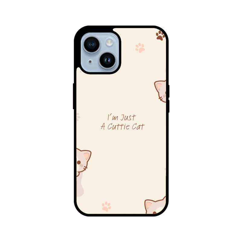 A CUTTIE CAT GLASS PHONE CASE