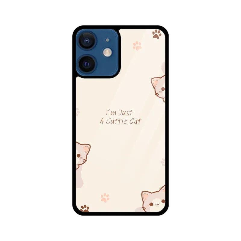A CUTTIE CAT GLASS PHONE CASE